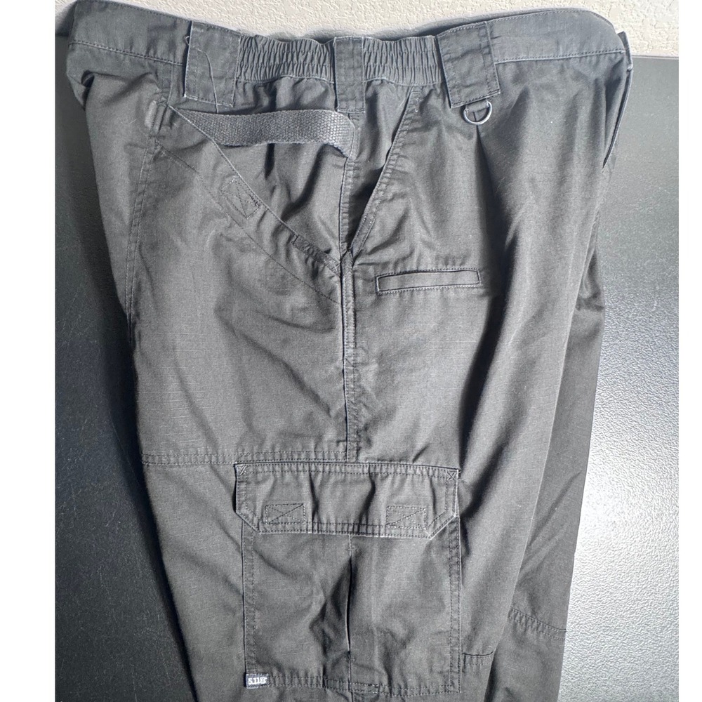 5.11 Tactical Taclite Pro Pants Mens 40x30 Black Ripstop Cargo Work Trousers - Picture 6 of 8